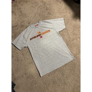 Vintage Men’s Medium Grey / Orange NFL Cleveland Browns Helmet Football T-Shirt